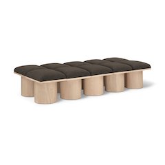Pavilion Brown Boucle Fabric Bench