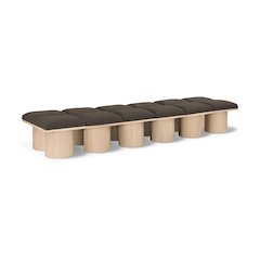 Pavilion Brown Boucle Fabric Bench