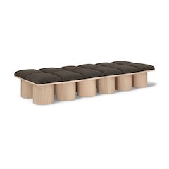 Pavilion Brown Boucle Fabric Bench