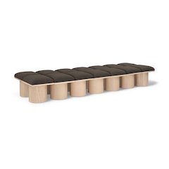 Pavilion Brown Boucle Fabric Bench