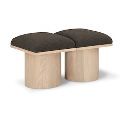 Pavilion Brown Boucle Fabric Bench