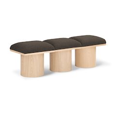 Pavilion Brown Boucle Fabric Bench
