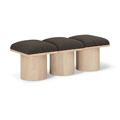 Pavilion Brown Boucle Fabric Bench