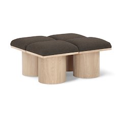 Pavilion Brown Boucle Fabric Bench