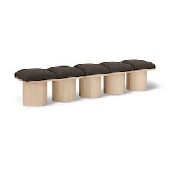 Pavilion Brown Boucle Fabric Bench