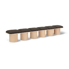 Pavilion Brown Boucle Fabric Bench
