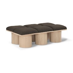 Pavilion Brown Boucle Fabric Bench