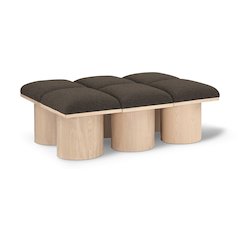 Pavilion Brown Boucle Fabric Bench
