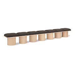 Pavilion Brown Boucle Fabric Bench