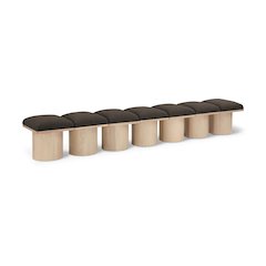 Pavilion Brown Boucle Fabric Bench
