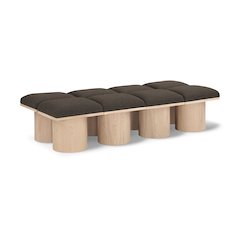 Pavilion Brown Boucle Fabric Bench