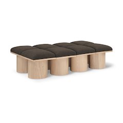 Pavilion Brown Boucle Fabric Bench