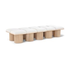 Pavilion Cream Boucle Fabric Bench