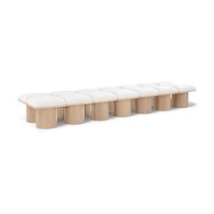 Pavilion Cream Boucle Fabric Bench