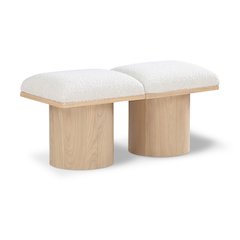 Pavilion Cream Boucle Fabric Bench
