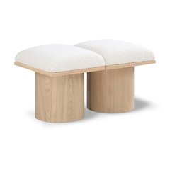 Pavilion Cream Boucle Fabric Bench