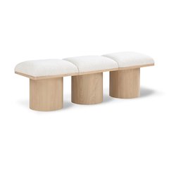 Pavilion Cream Boucle Fabric Bench