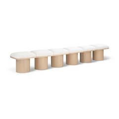 Pavilion Cream Boucle Fabric Bench