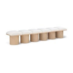 Pavilion Cream Boucle Fabric Bench