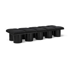 Pavilion Black Boucle Fabric Bench