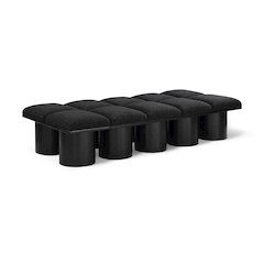 Pavilion Black Boucle Fabric Bench