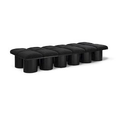 Pavilion Black Boucle Fabric Bench