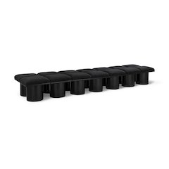 Pavilion Black Boucle Fabric Bench