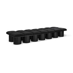 Pavilion Black Boucle Fabric Bench