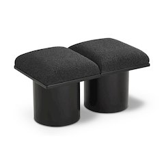 Pavilion Black Boucle Fabric Bench