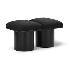 Pavilion Black Boucle Fabric Bench
