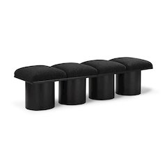 Pavilion Black Boucle Fabric Bench
