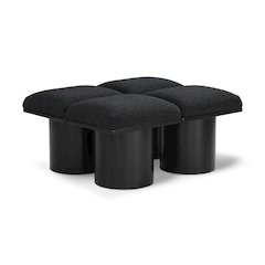 Pavilion Black Boucle Fabric Bench