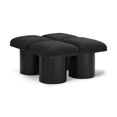 Pavilion Black Boucle Fabric Bench