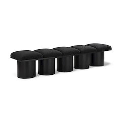 Pavilion Black Boucle Fabric Bench