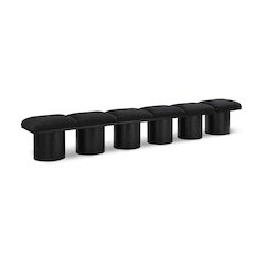 Pavilion Black Boucle Fabric Bench