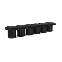 Pavilion Black Boucle Fabric Bench