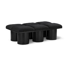 Pavilion Black Boucle Fabric Bench