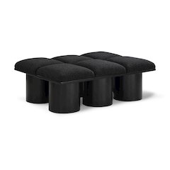 Pavilion Black Boucle Fabric Bench