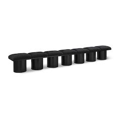 Pavilion Black Boucle Fabric Bench