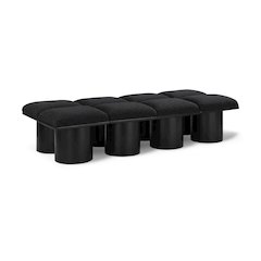 Pavilion Black Boucle Fabric Bench