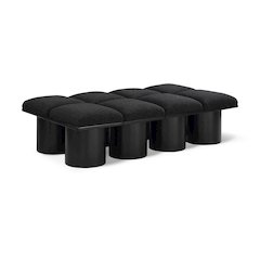 Pavilion Black Boucle Fabric Bench