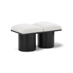 Pavilion Cream Boucle Fabric Bench