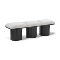 Pavilion Cream Boucle Fabric Bench
