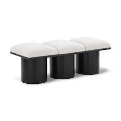 Pavilion Cream Boucle Fabric Bench