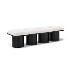 Pavilion Cream Boucle Fabric Bench