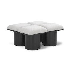 Pavilion Cream Boucle Fabric Bench