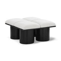 Pavilion Cream Boucle Fabric Bench