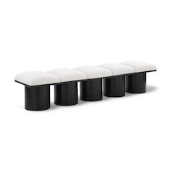 Pavilion Cream Boucle Fabric Bench