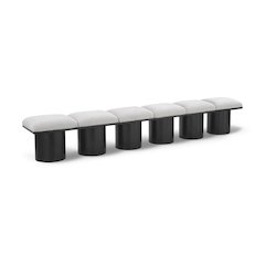 Pavilion Cream Boucle Fabric Bench
