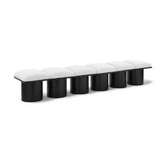Pavilion Cream Boucle Fabric Bench
